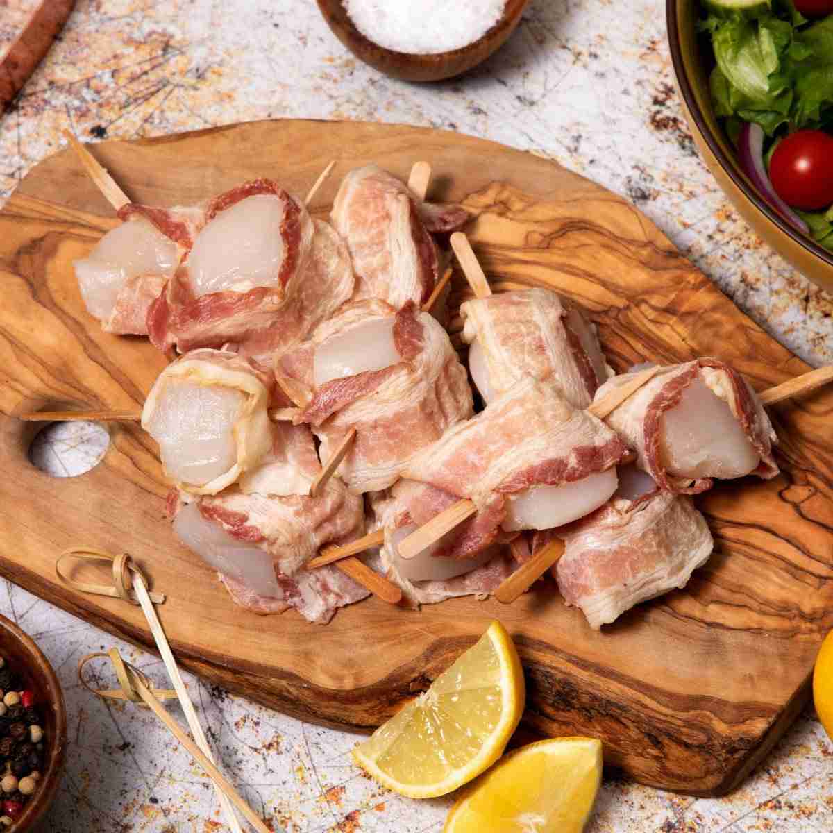 Applewood Smoked Bacon Wrapped Scallops – 1 lb