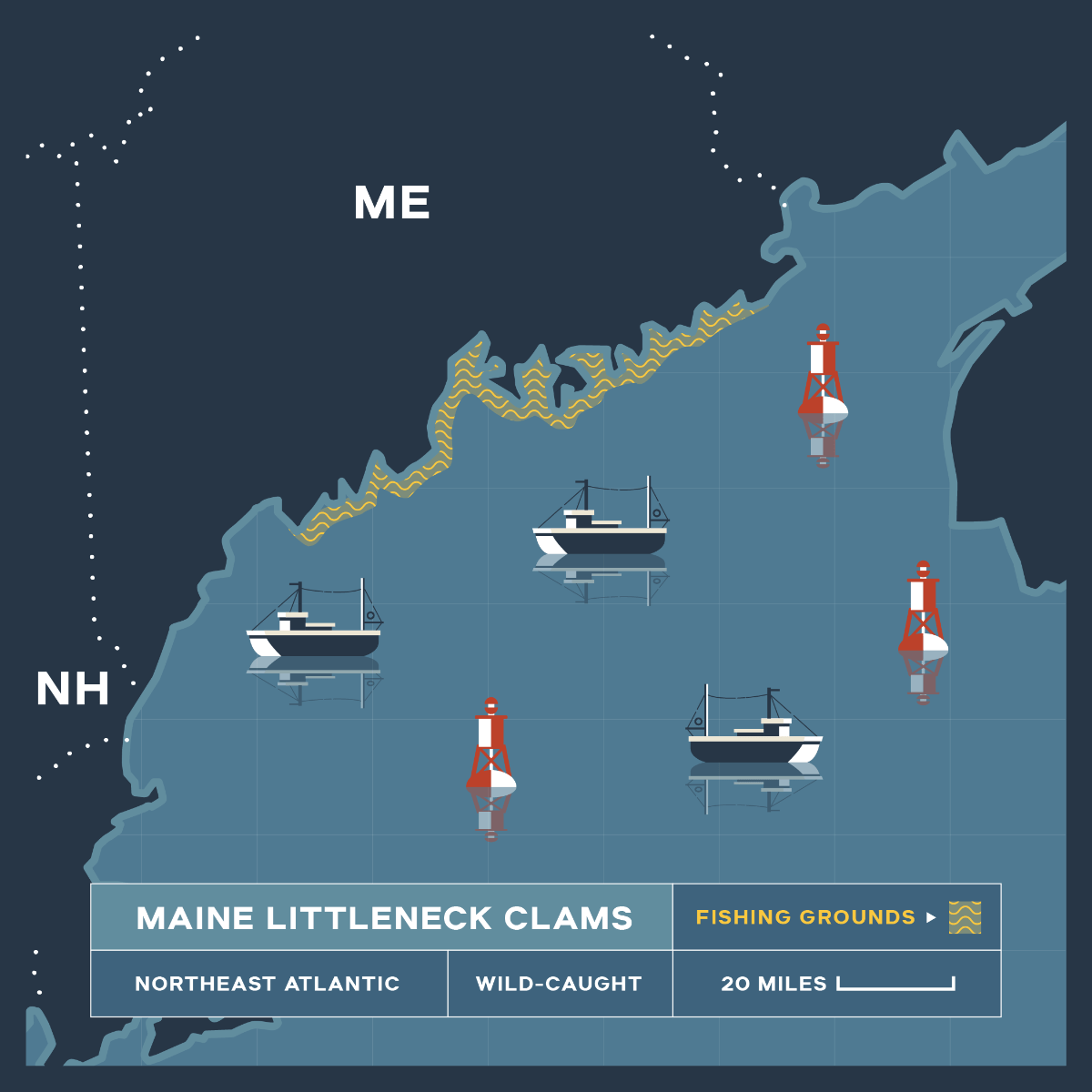 Maine Littleneck Clams – 12 Count