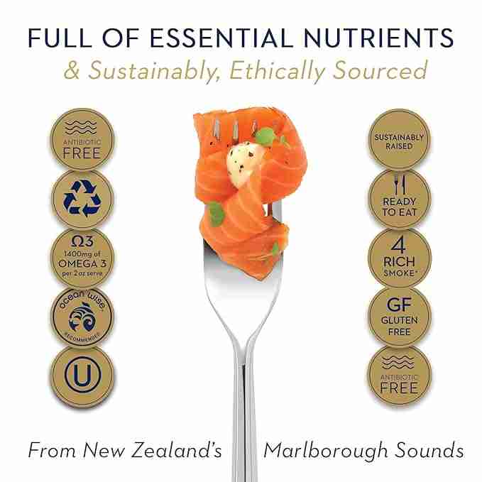 Regal New Zealand King Salmon – Manuka Wood Smoked Salmon Slices – 3.5 oz